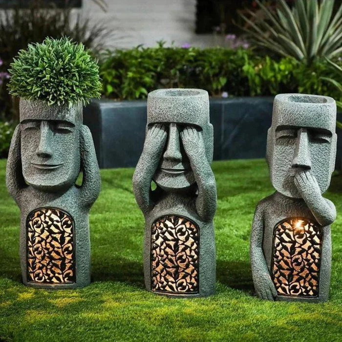 Pot de fleurs GlowPot visage sculpté