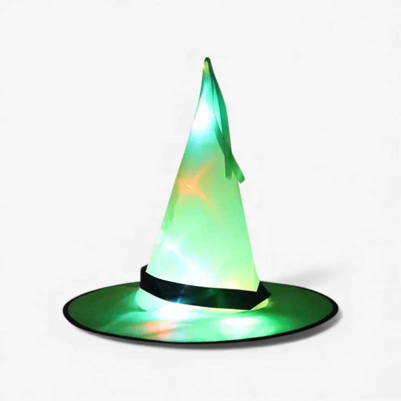 Chapeau de sorcière LED étoiles pour Halloween
