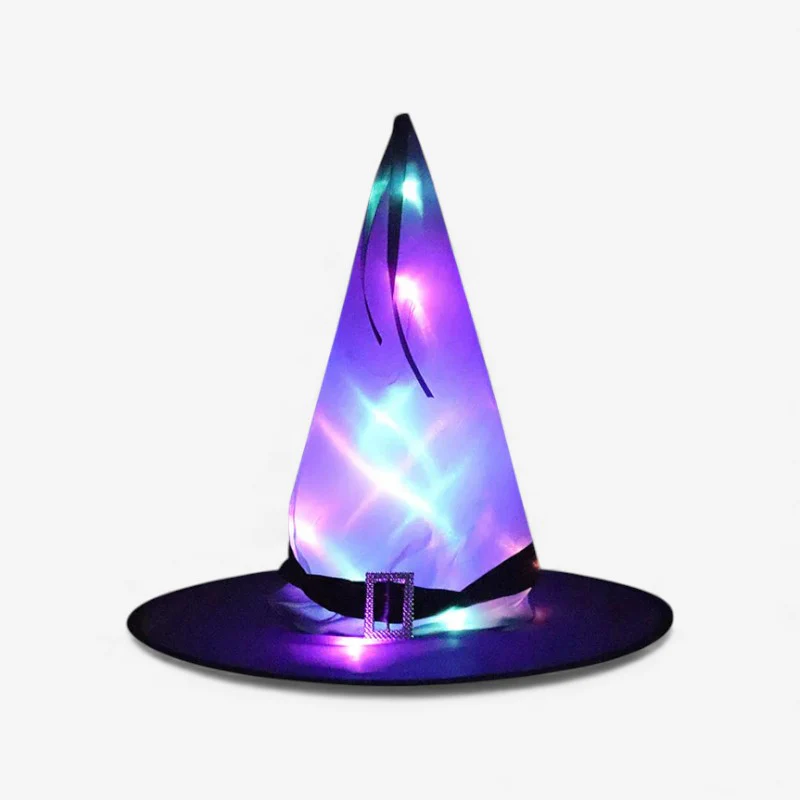 Chapeau de sorcière LED étoiles pour Halloween - Image 2