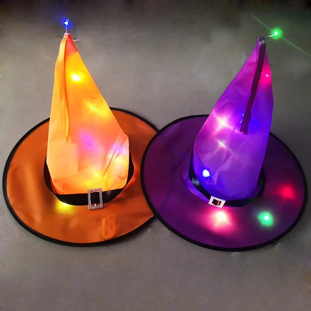 Chapeau de sorcière LED étoiles pour Halloween - Image 6