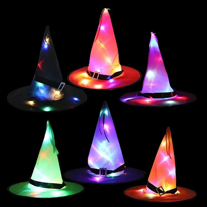 Chapeau de sorcière LED étoiles pour Halloween - Image 8