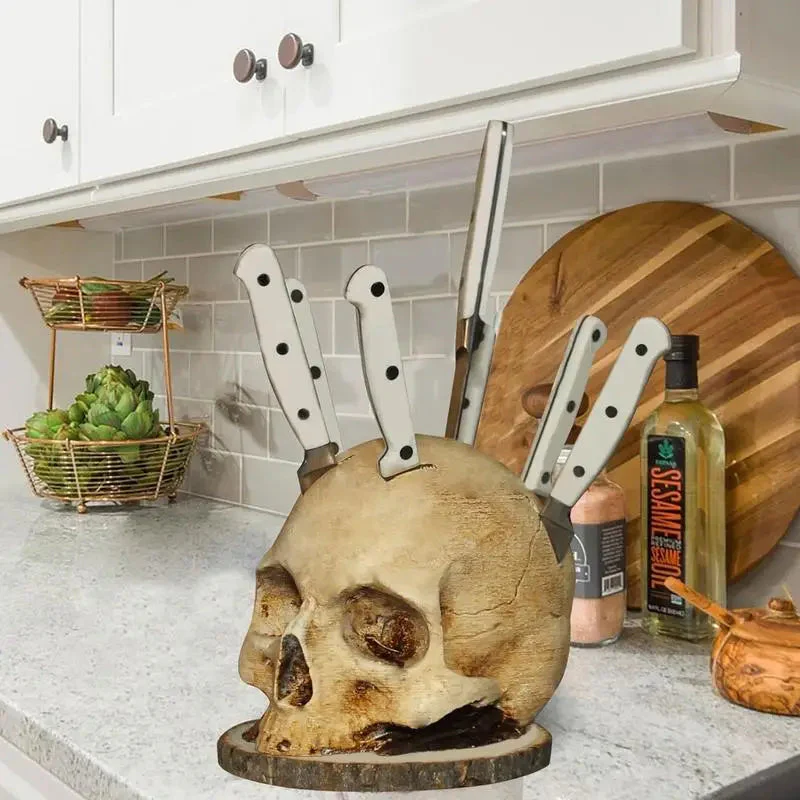 Porte-couteaux tête de mort gothique - Image 3