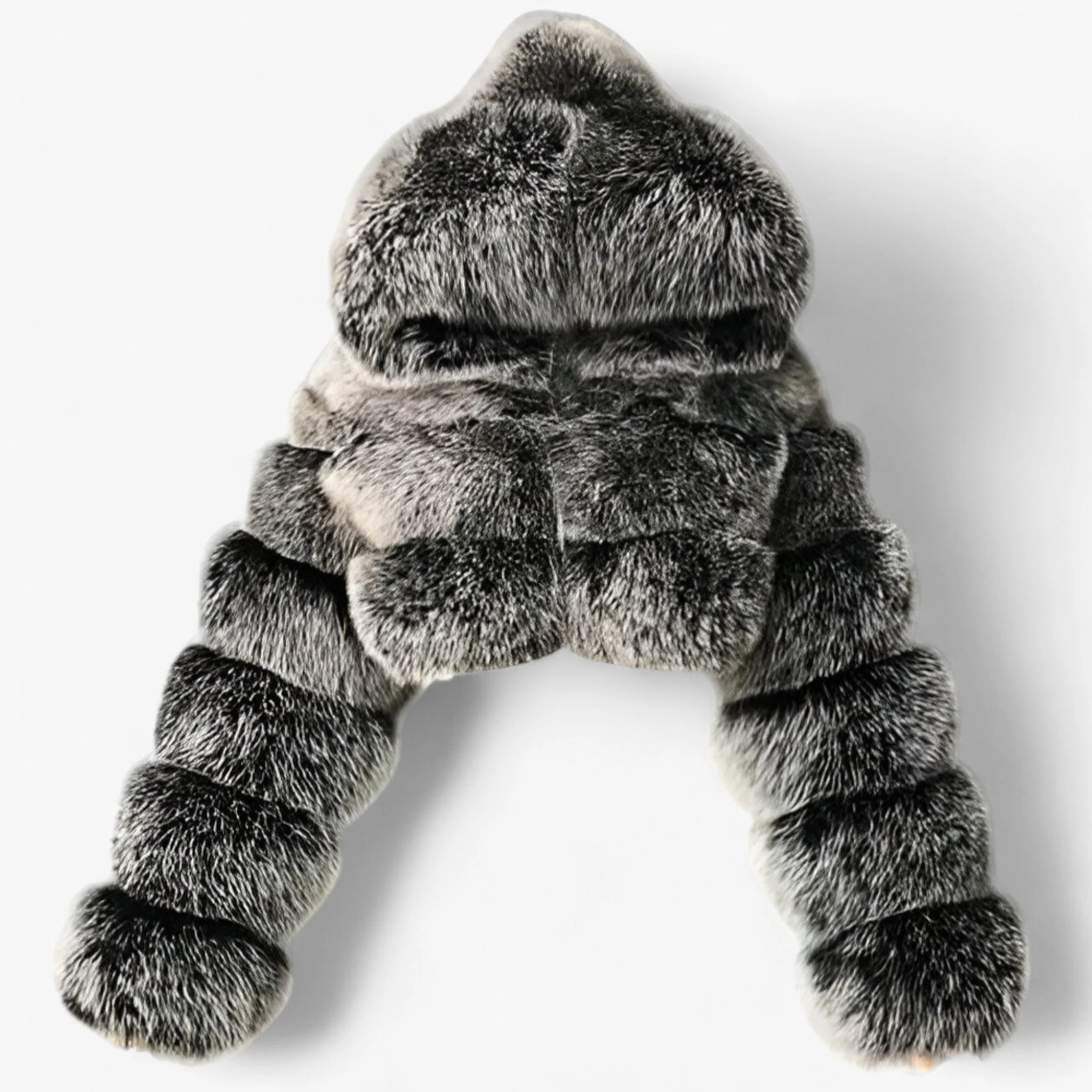Manteau élégant à capuche et manches longues avec fermeture éclair - Image 2