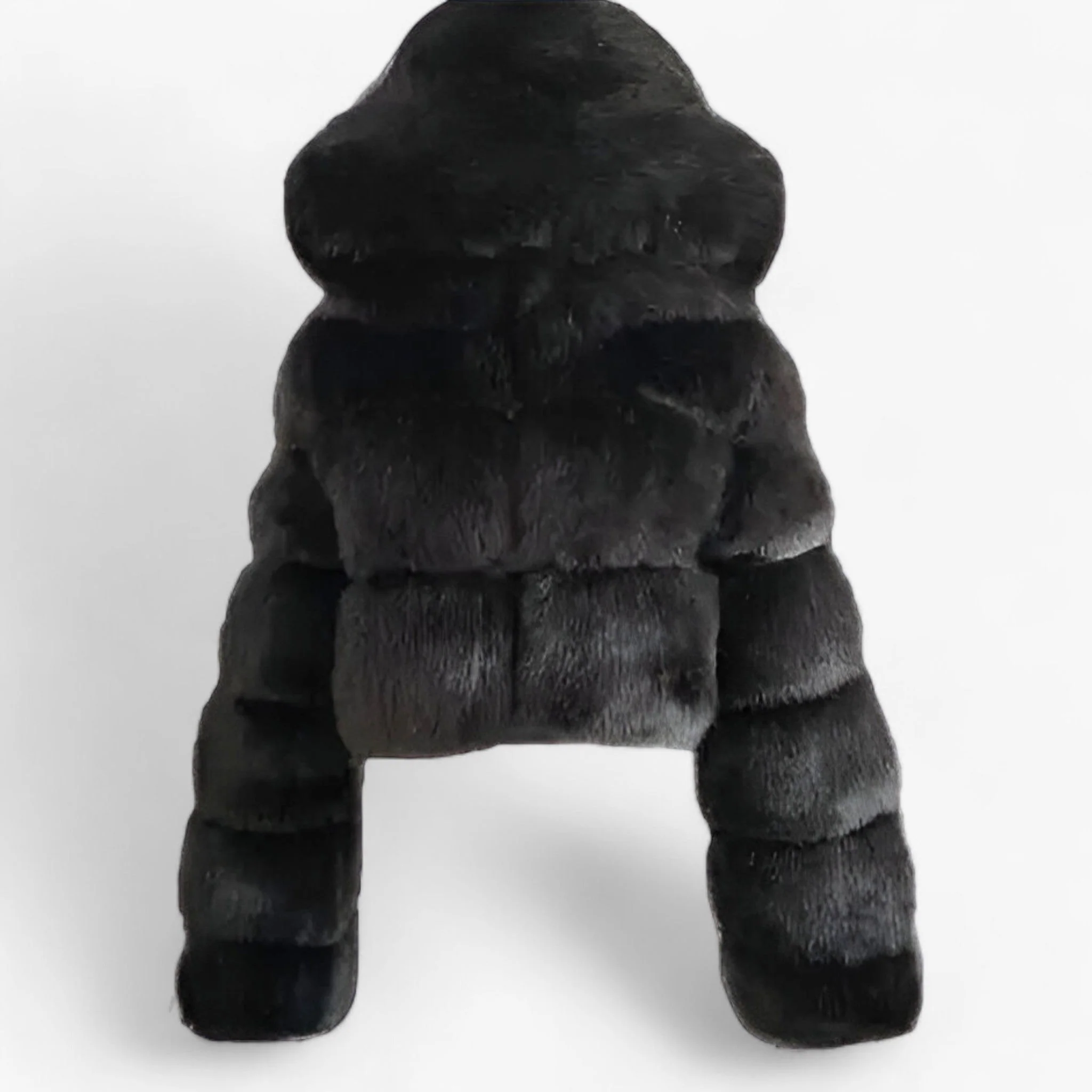 Manteau élégant à capuche et manches longues avec fermeture éclair - Image 3