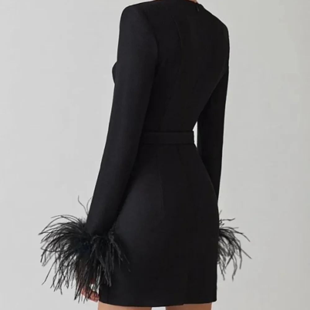 Robe midi femme manches longues avec ceinture taille haute - Image 4