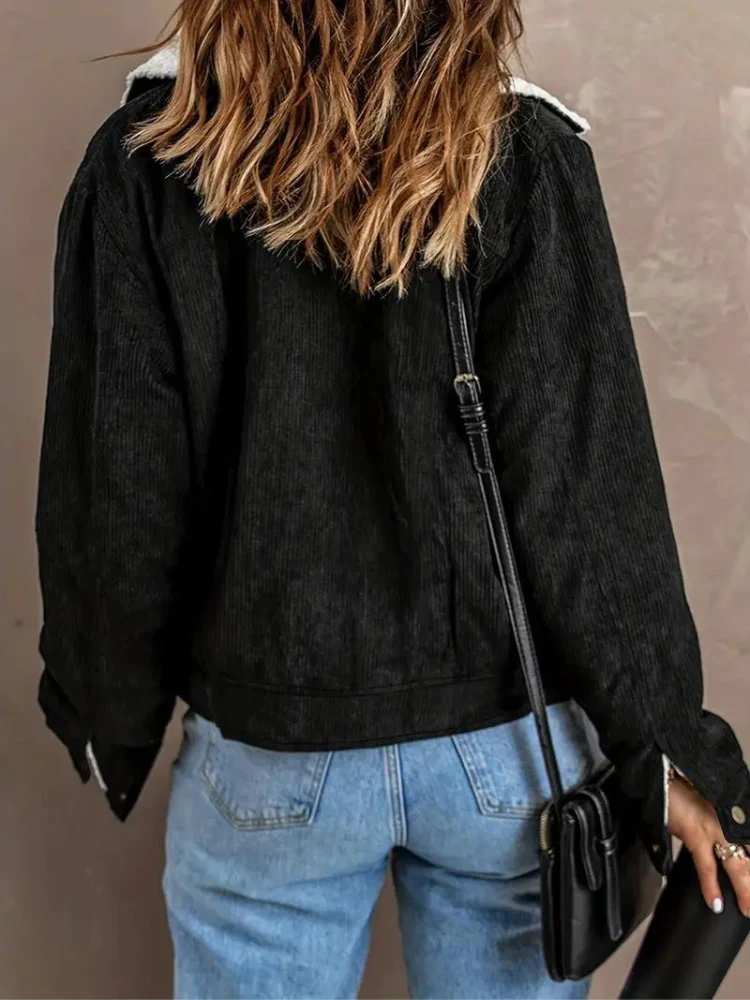 Veste d'hiver boutonnée pour femmes avec col montant - Image 5
