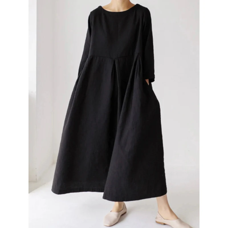 Robe longue femme coupe décontractée fluide