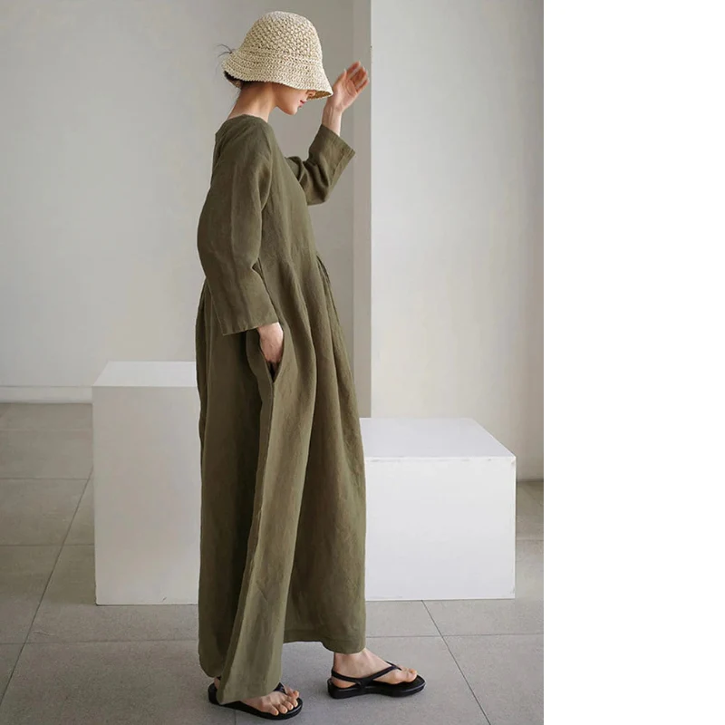Robe longue femme coupe décontractée fluide - Image 10
