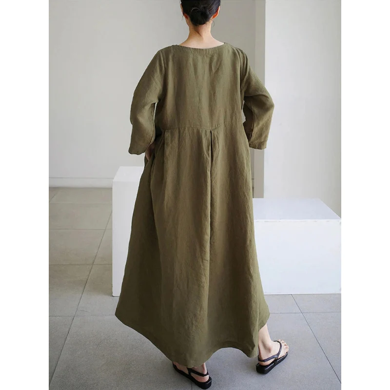 Robe longue femme coupe décontractée fluide - Image 11