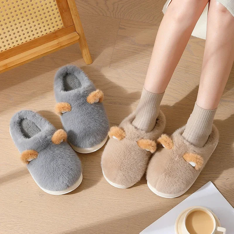 Chaussons femme moelleux doublure fourrure