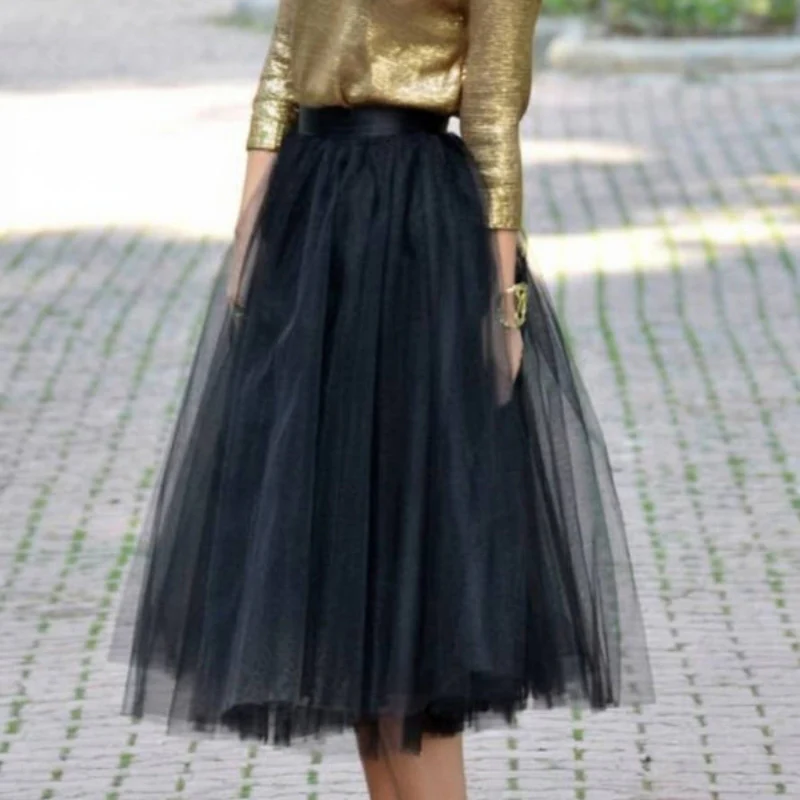 Jupe plissée mi-longue taille haute - Image 6