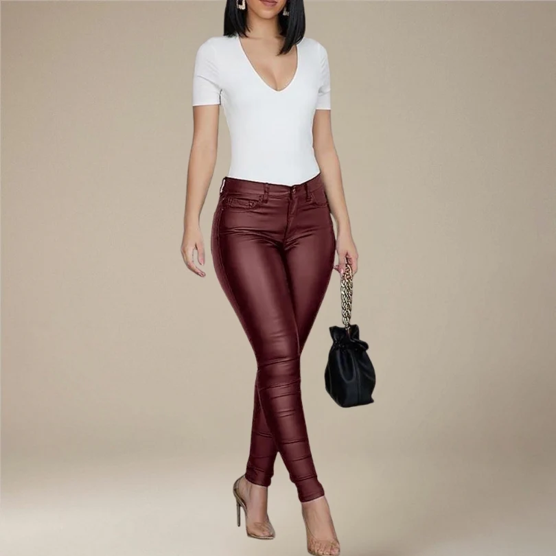 Pantalon Greta taille haute à boutons et poches - Image 5