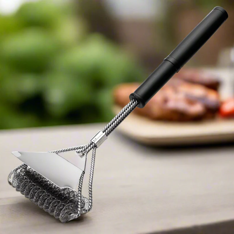 Brosse barbecue en acier avec poignée ergonomique - Image 4