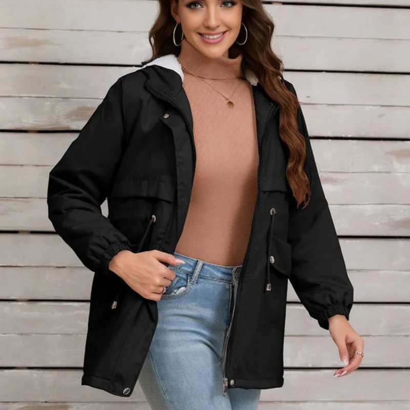 Parka femme à capuche manches longues - Image 4