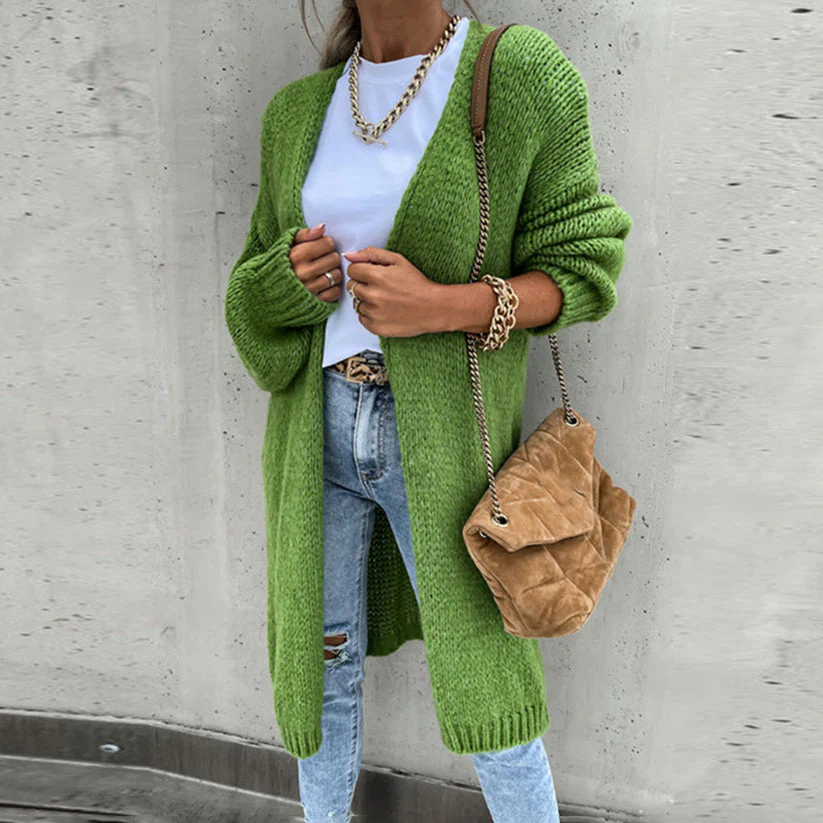Cardigan femme ample manches longues en maille douce - Image 4