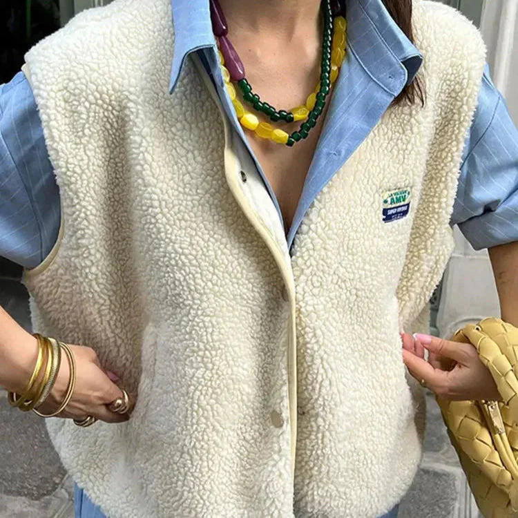 Gilet sans manches femme col V décontracté - Image 3