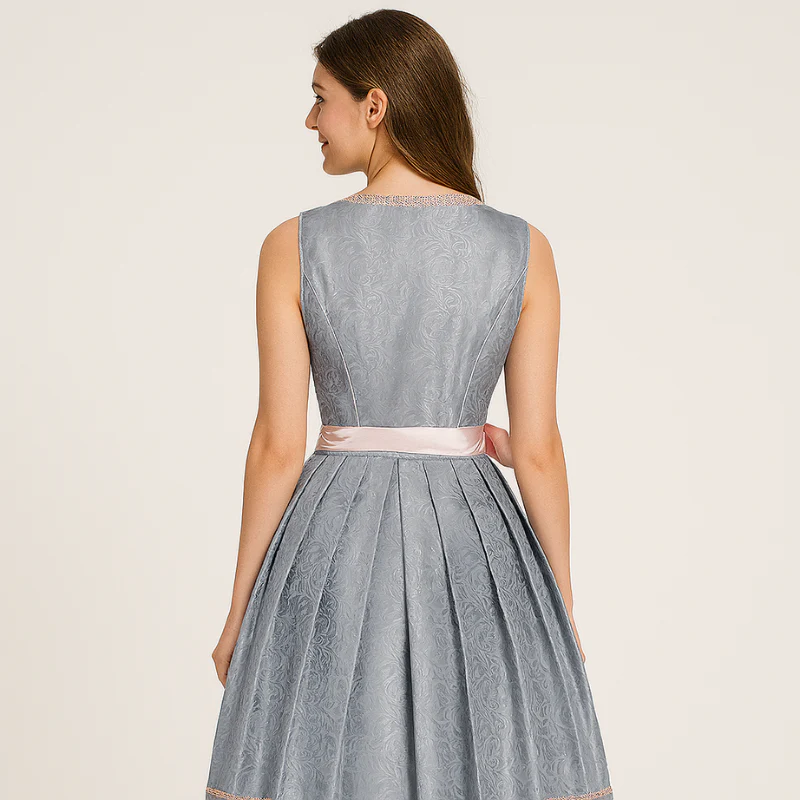 Robe Oktoberfest sans manches à encolure carrée avec col en dentelle - Image 2