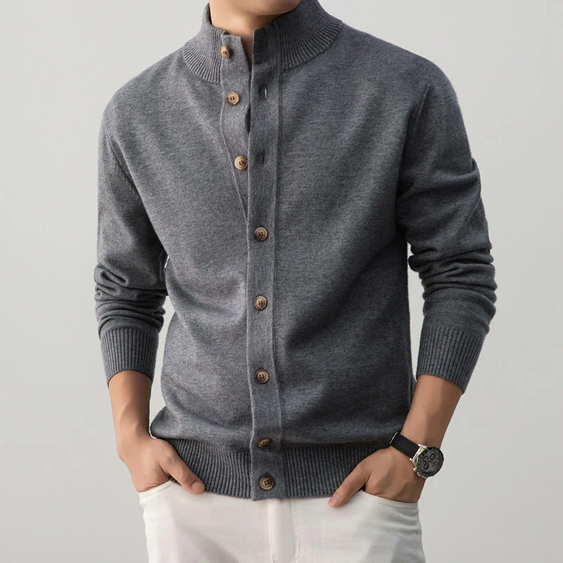 Henry – Gilet long à manches longues et col montant boutonné - Image 9