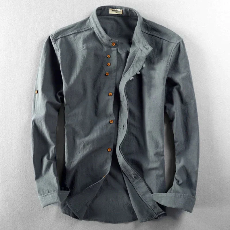Hiro - Chemise coupe cintrée col montant - Image 4