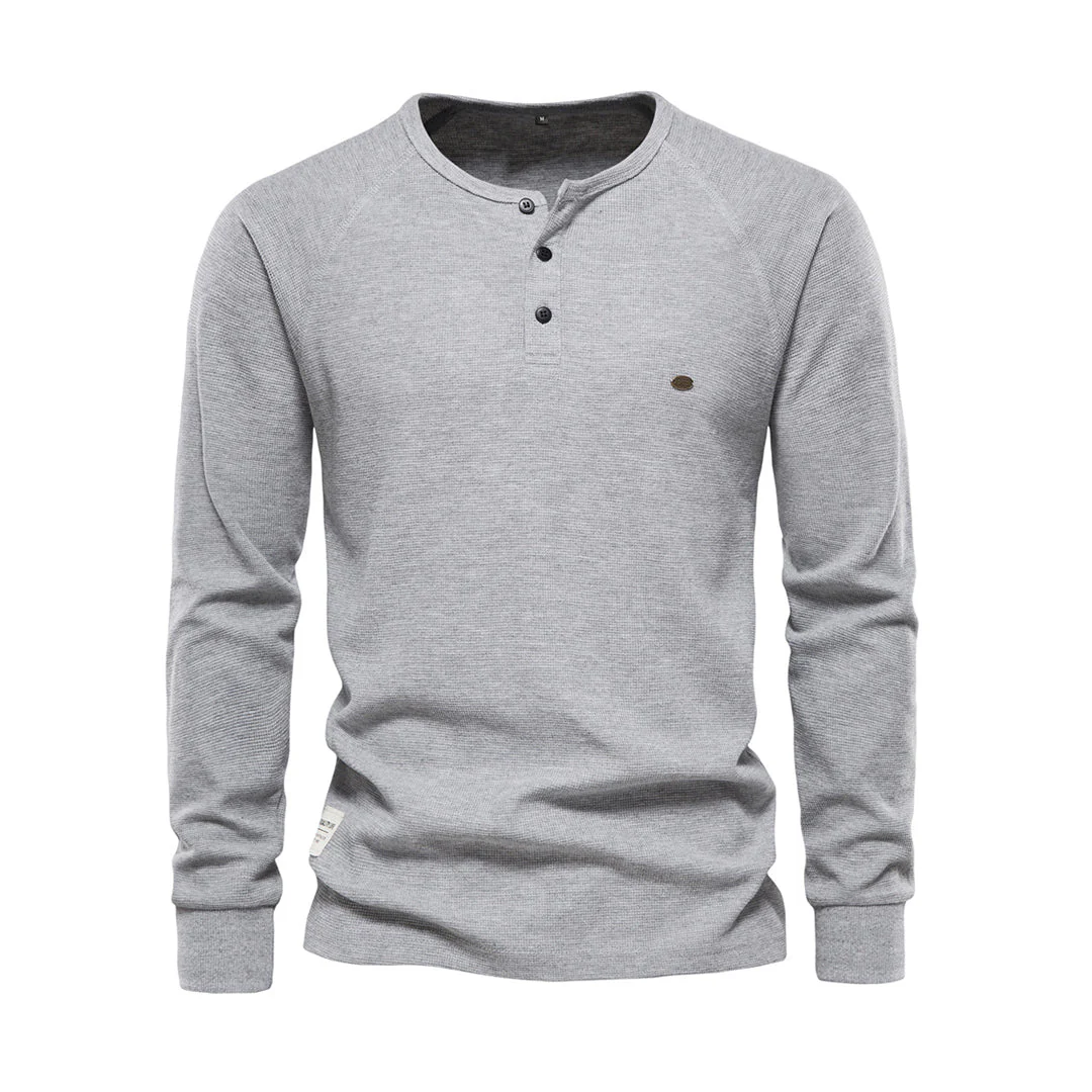 Chemise Décontractée Ian à Col Côtelé Henley - Image 3