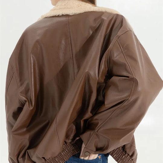 Manteau femme long doublé fourrure avec poches - Image 5