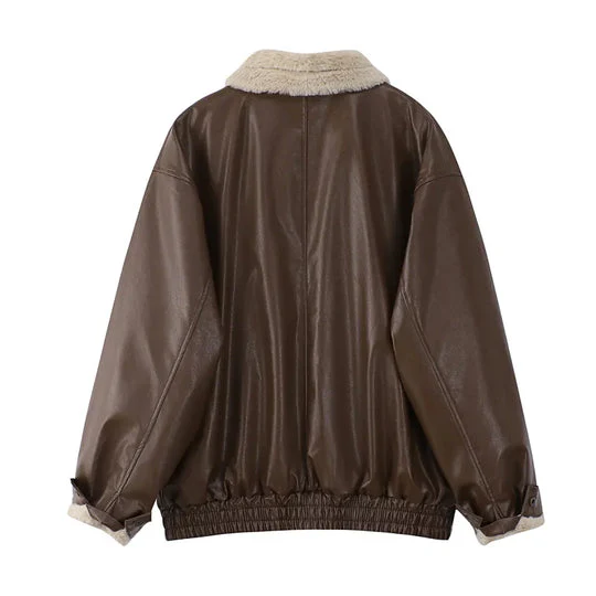 Manteau femme long doublé fourrure avec poches - Image 8