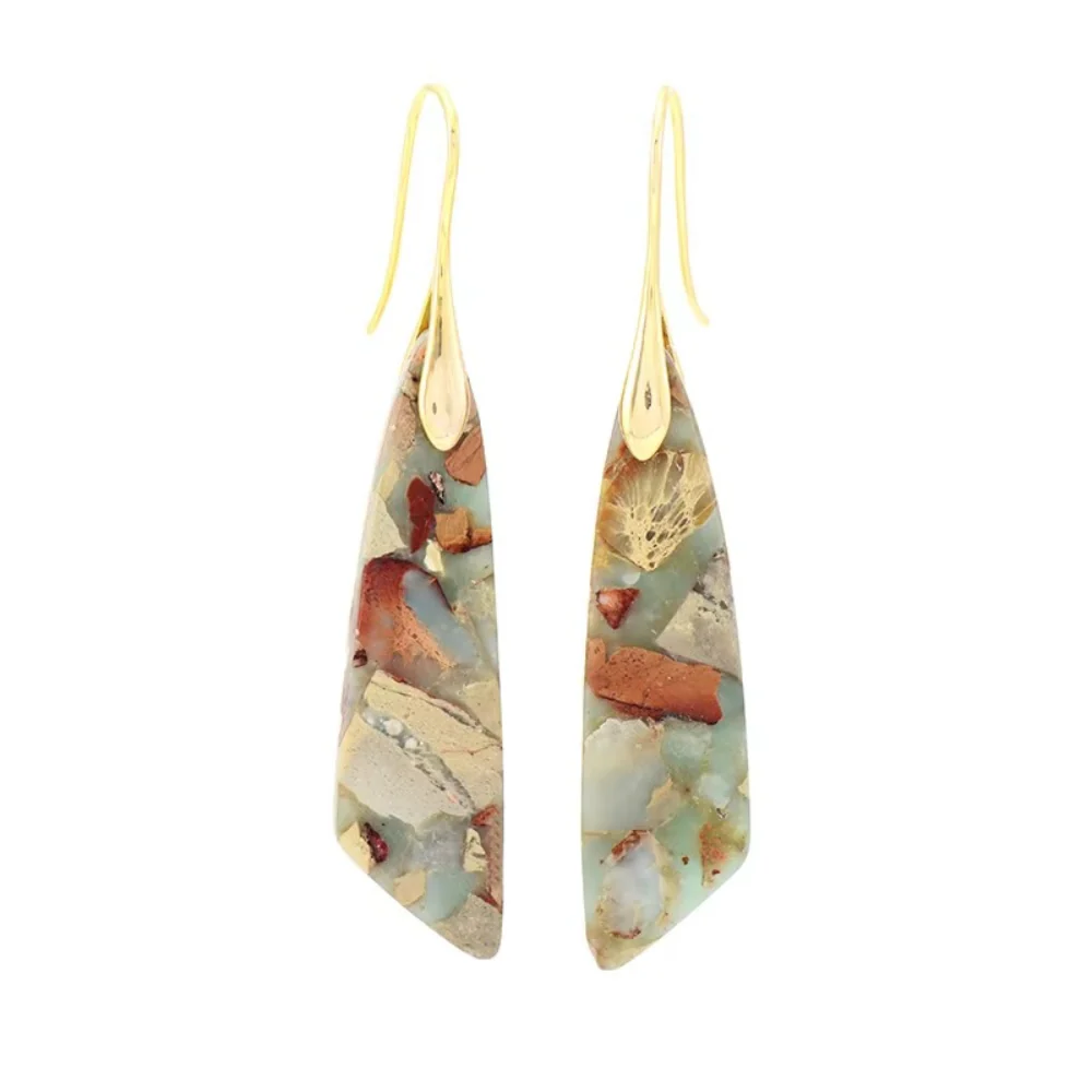 Boucles d'Oreilles Vintage avec Pierres Naturelles