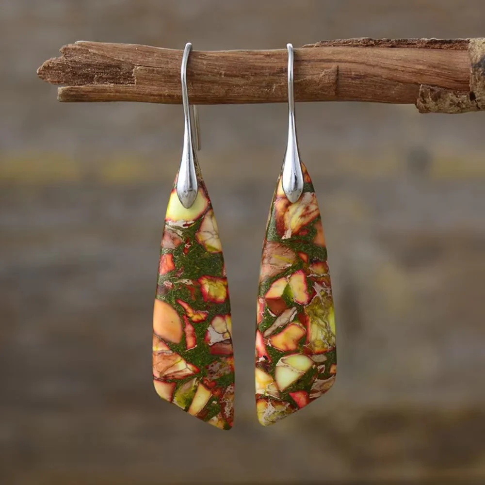 Boucles d'Oreilles Vintage avec Pierres Naturelles - Image 3