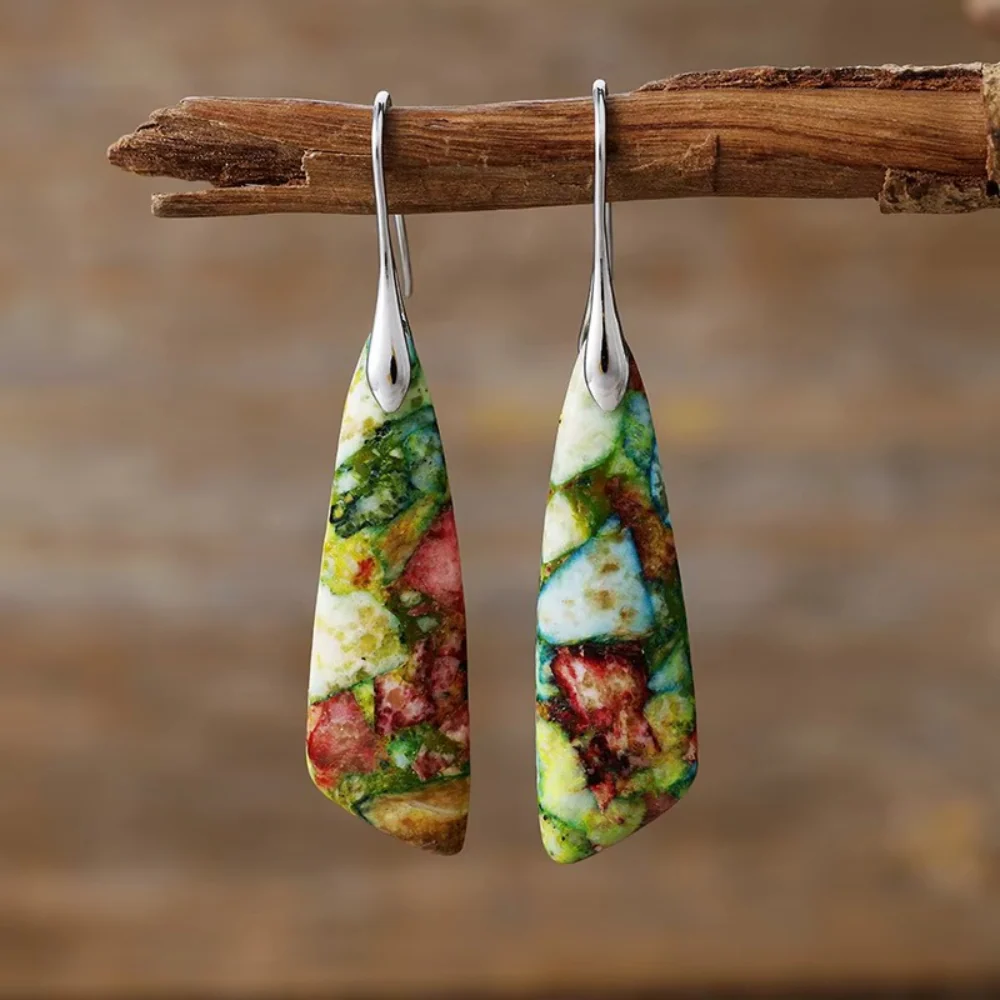 Boucles d'Oreilles Vintage avec Pierres Naturelles - Image 4