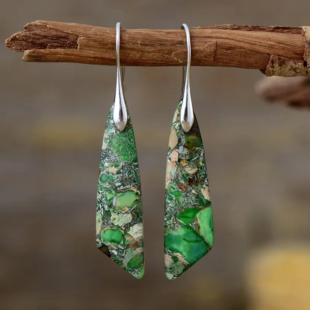 Boucles d'Oreilles Vintage avec Pierres Naturelles - Image 5