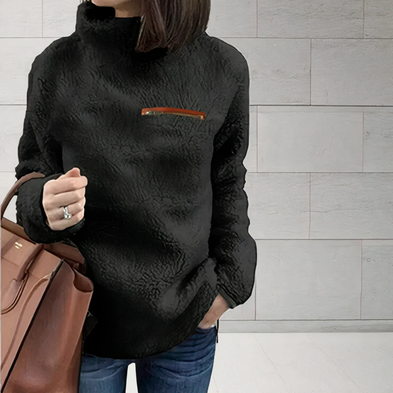 Pull femme col roulé manches longues Isabella - Image 4
