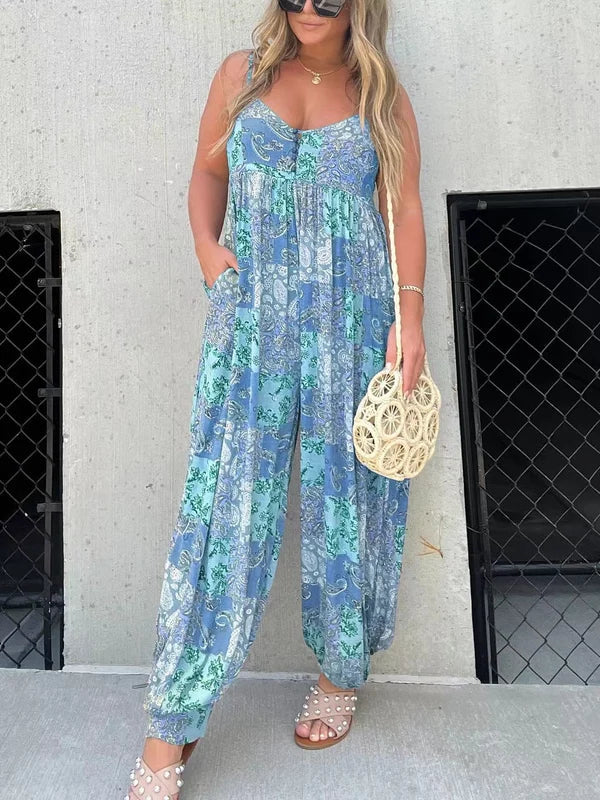 Isadora - Combinaison imprimée avec pantalon ballon taille cintrée flatteuse