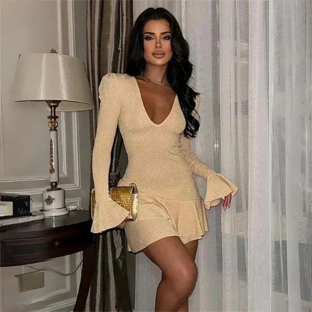 Mini-robe femme décolleté V profond - Image 6