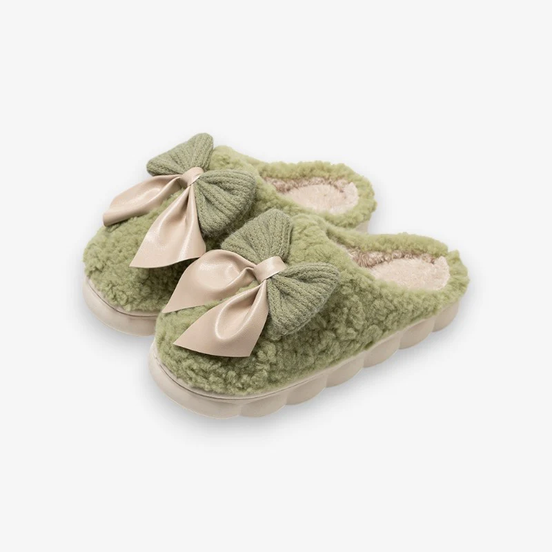 Chaussons femme à bout rond avec nœud décoratif - Image 3