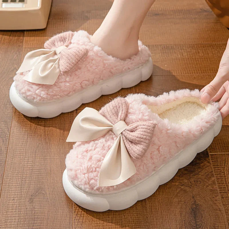 Chaussons femme à bout rond avec nœud décoratif - Image 5