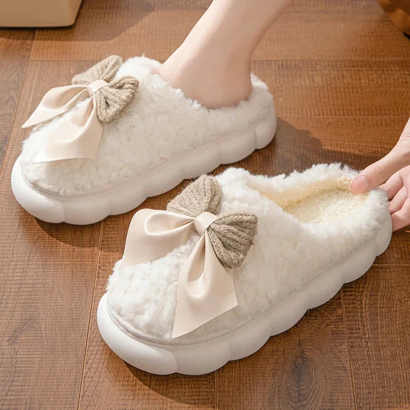 Chaussons femme à bout rond avec nœud décoratif - Image 6