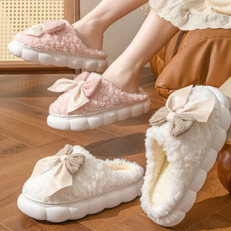 Chaussons femme à bout rond avec nœud décoratif - Image 7