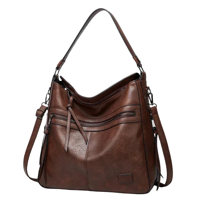 Sac à main structuré avec poches zippées multiples + bandoulière réglable