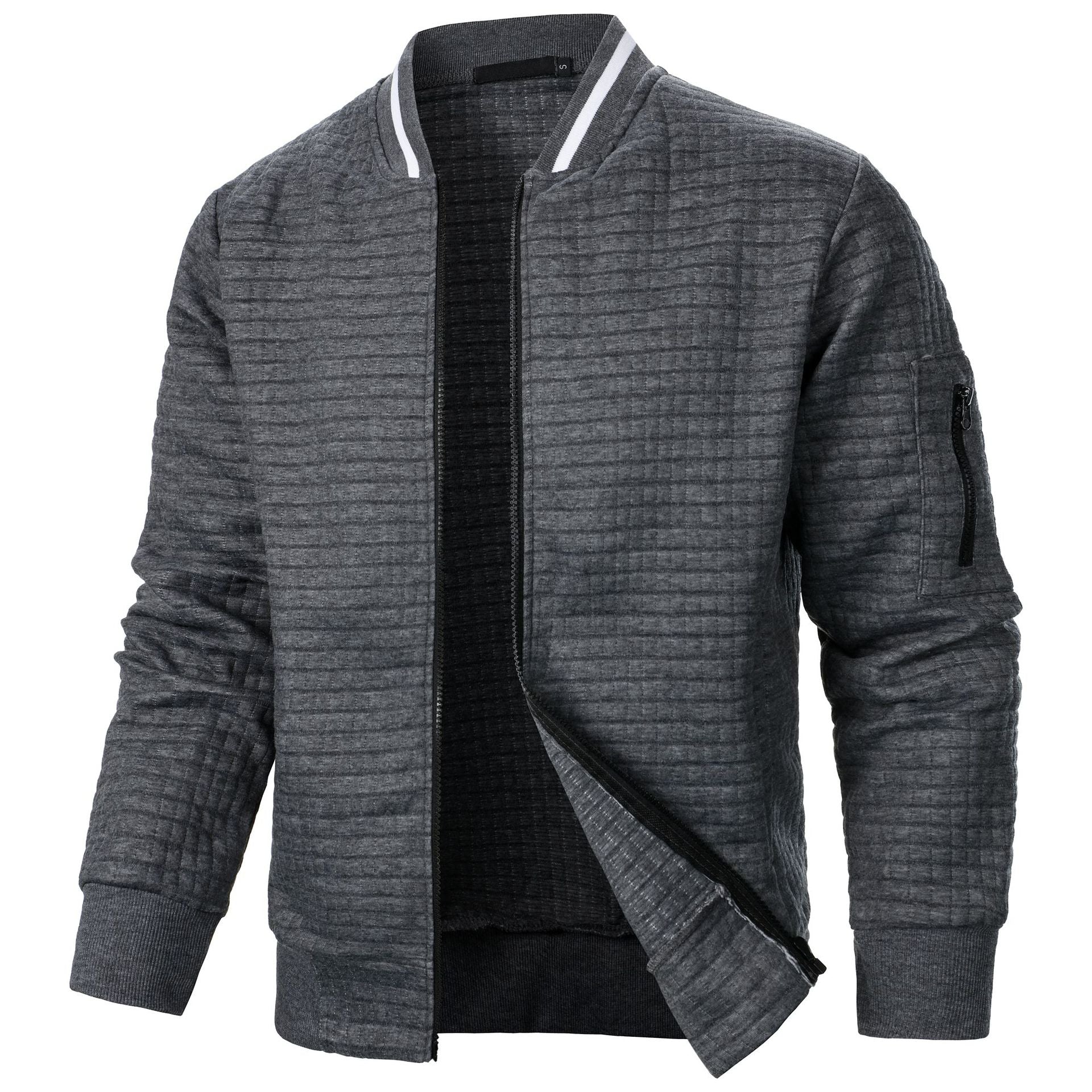 James – Blouson aviateur homme classique avec fermeture éclair et col côtelé - Image 4