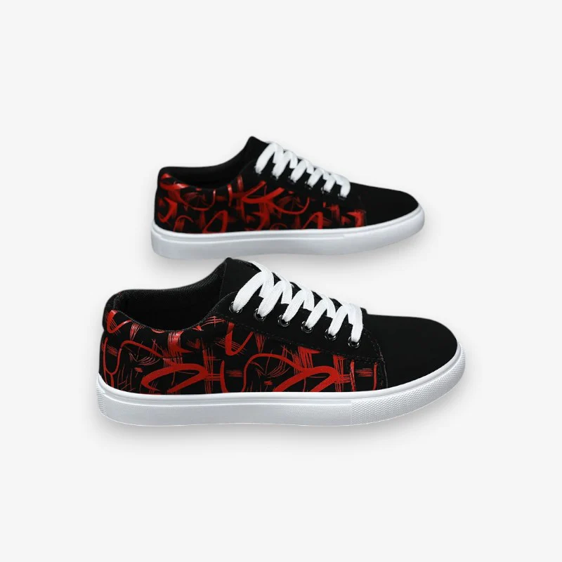 Chaussures bout rond à lacets motif imprimé