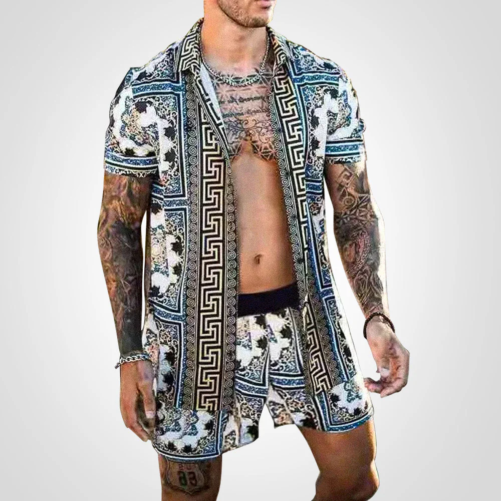 Ensemble Coordonné Chemise à Manches Courtes et Short à Jambes Larges - Image 4
