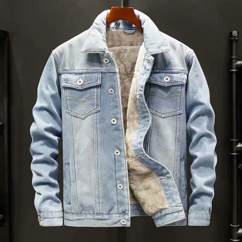 Veste d’hiver en jean homme doublure multicouche - Image 11