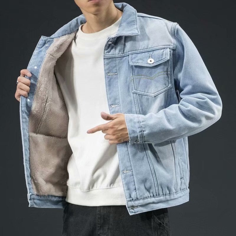 Veste d’hiver en jean homme doublure multicouche - Image 2