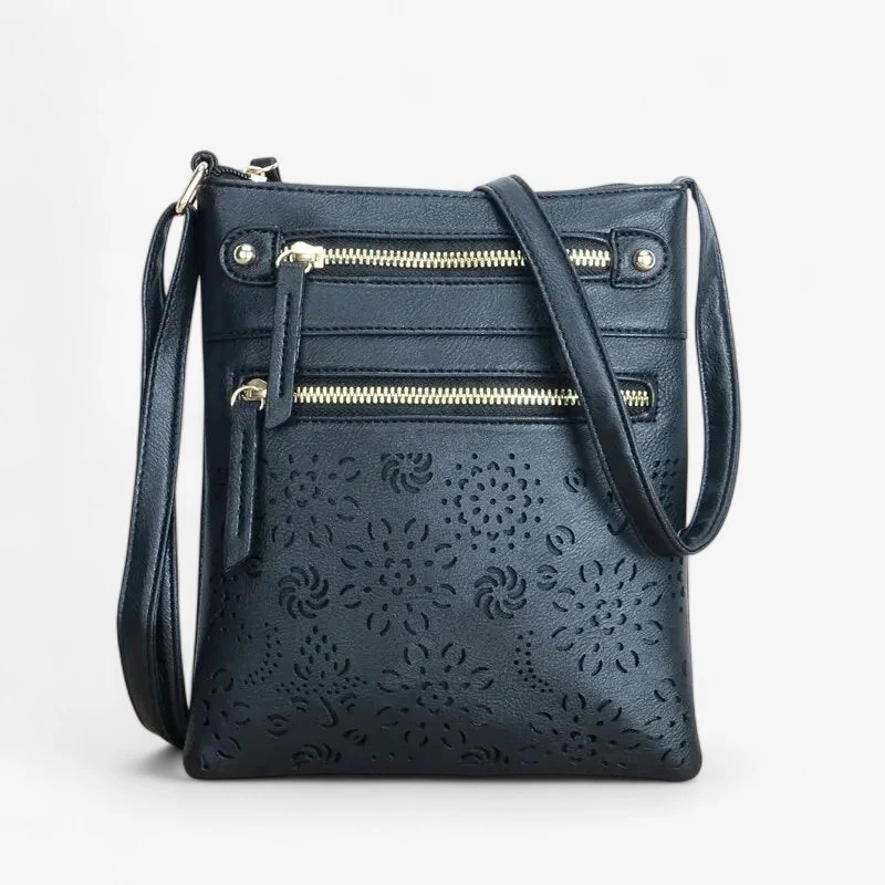 Grand sac bandoulière avec multiples poches zippées