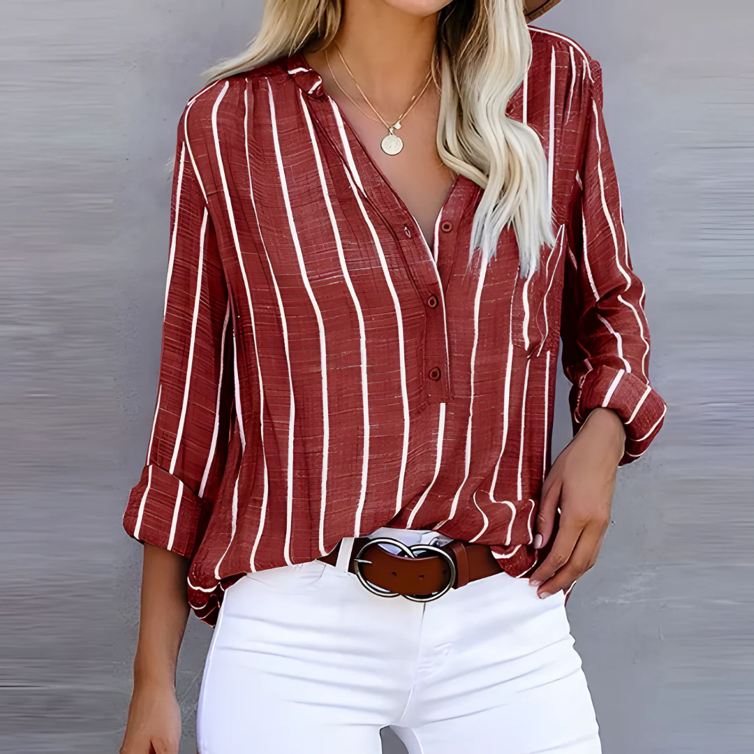 Blouse femme boutonnée manches longues - Image 2