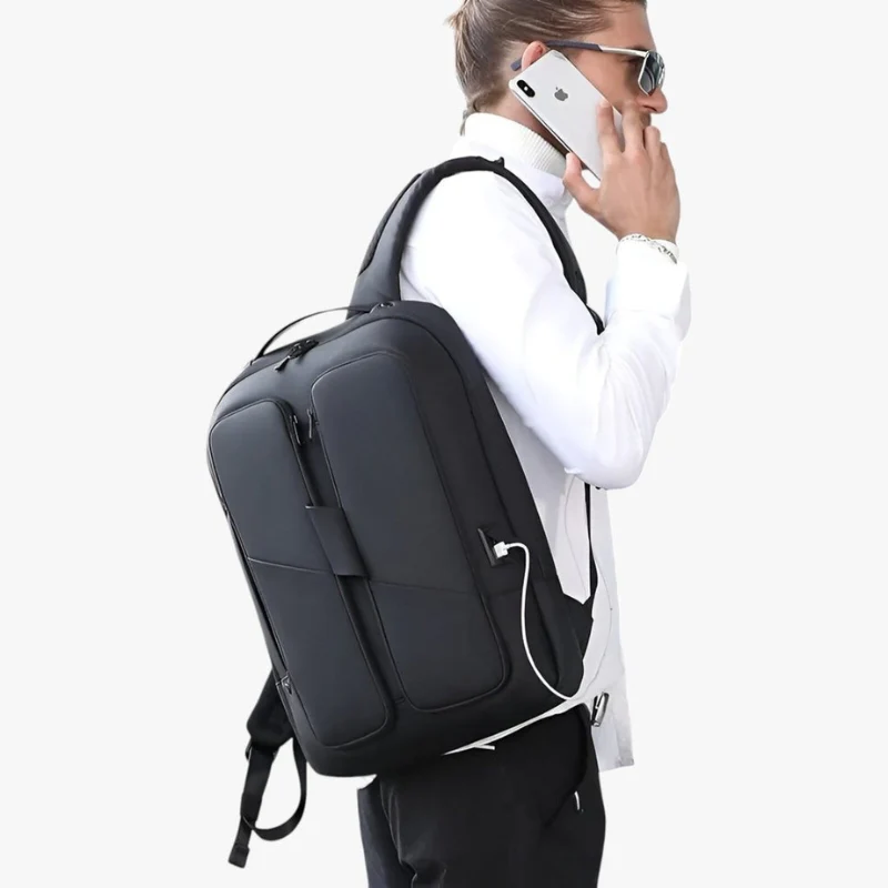 Sac à dos antivol avec fermetures éclair dissimulées + port USB - Image 2