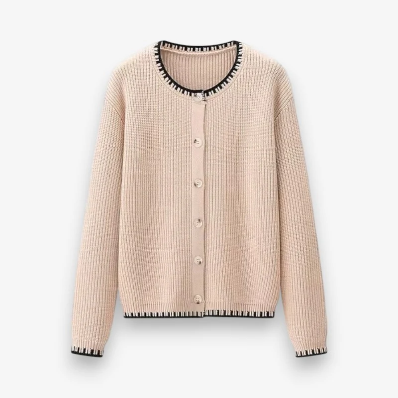 Cardigan femme manches longues col rond