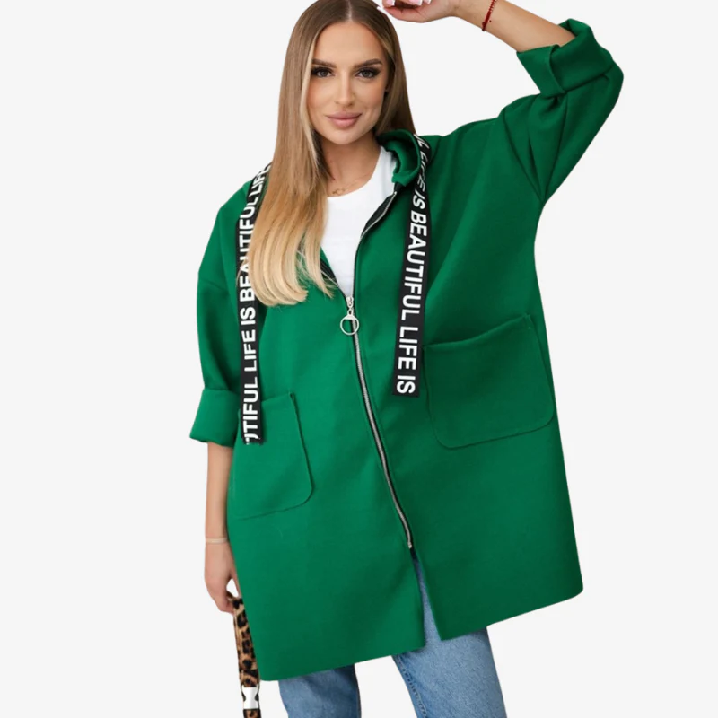 Joanna – Veste à capuche zippée, manches longues et poches - Image 2
