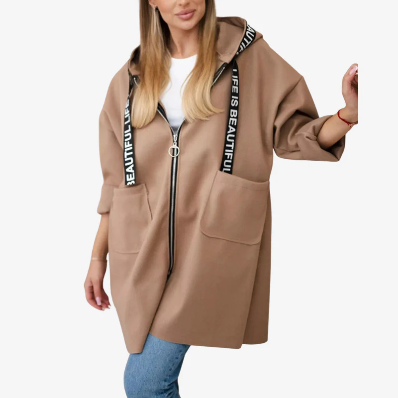 Joanna – Veste à capuche zippée, manches longues et poches - Image 4