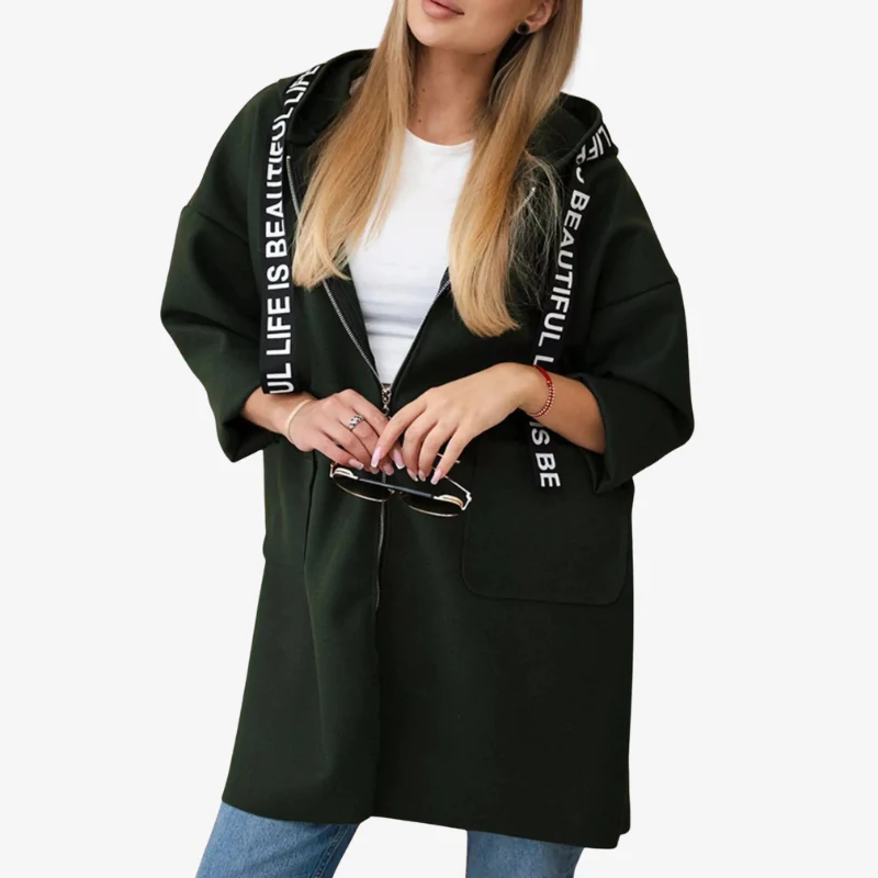 Joanna – Veste à capuche zippée, manches longues et poches - Image 5